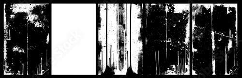 Vertical grunge texture strips representing distressed surfaces and industrial abstract design concepts.