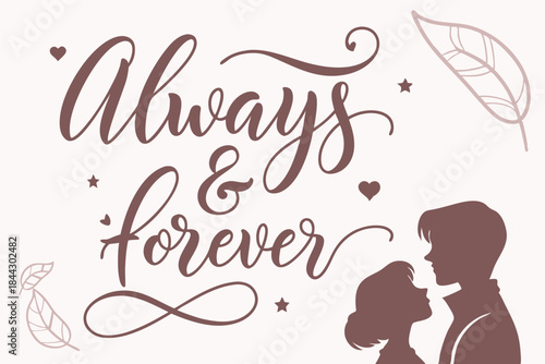 decorative wall art print with always forever