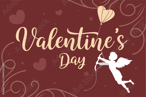 elegant valentine s day banner featuring golden