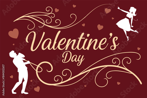 elegant valentine s day banner featuring golden