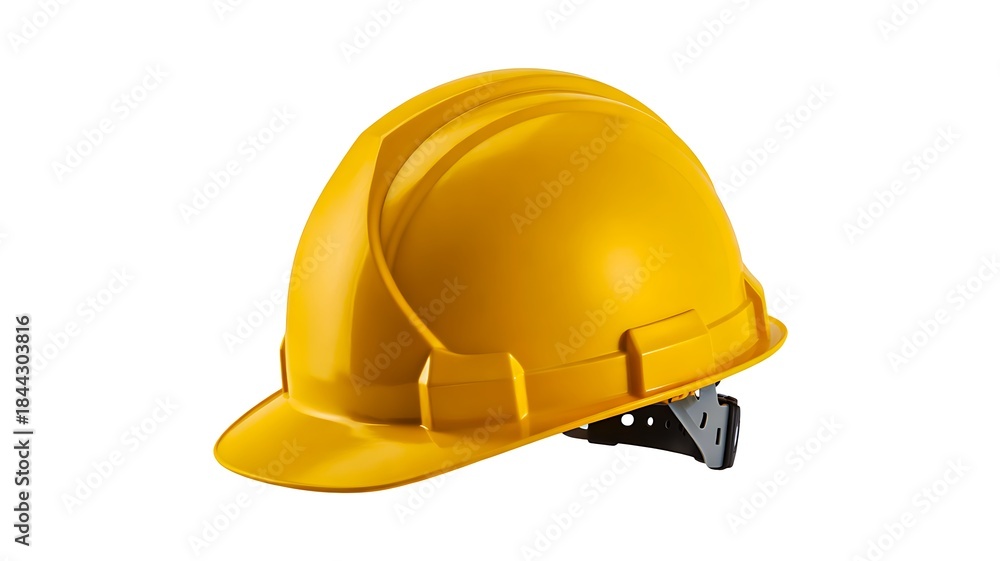 Fototapeta premium . Yellow safety helmet isolated on white background 