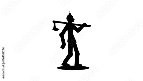 Tin Man symbol, black isolated silhouette