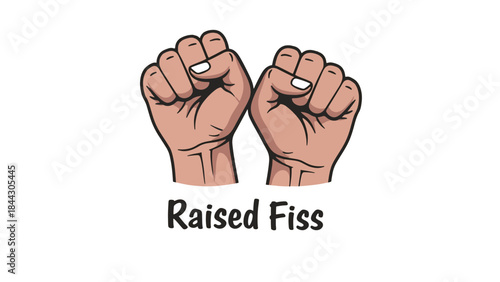 Raised Fists - Symbol of Power, Unity, Solidarity, and Activism.eps