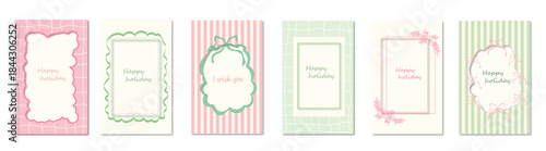 Set of   soft pastel frames blend Vintage hand drawn frames with lines, ribbons, and swirls. Vector template for poster, invitation, card. Perfect for holidays.  Vector illustration.