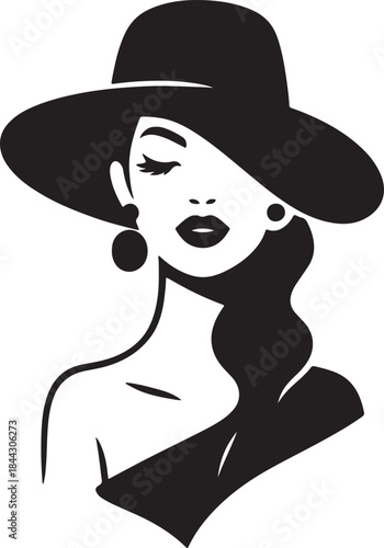 Elegant woman in a stylish hat with delicate features and sophisticated allure