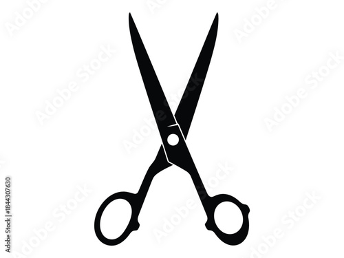 Black scissors icon cutting tool