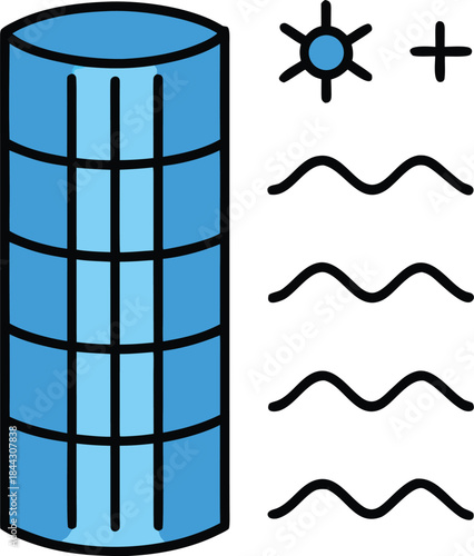 air purifier blue icon vector on transparent background