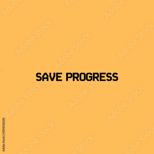 Digital Save Progress Notification on Warm Orange Screen