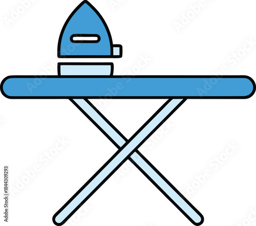 ironing board blue icon vector on transparent background