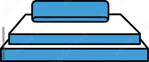 mattress blue icon vector on transparent background