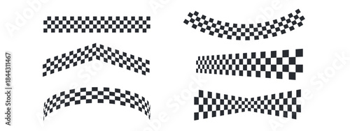Black and white checkered flag pattern ideal for racing events, F1 graphics, motorsport branding, and dynamic finish line illustrations.
