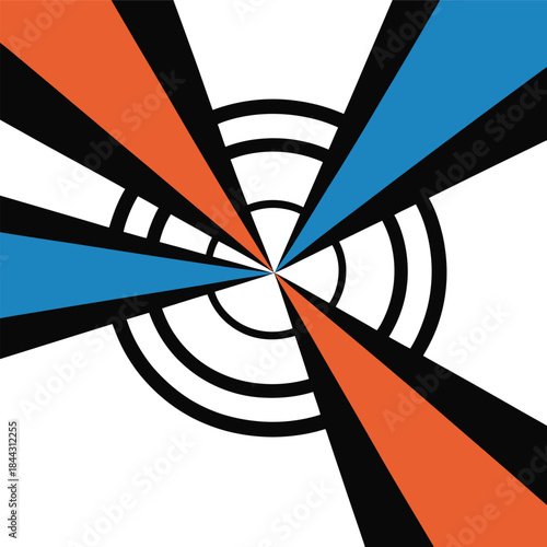 Abstract vector illustration of a metro tunnel interior with lines, light, and perspective for urban transportation design