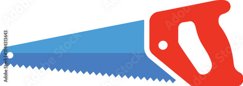 Vector illustration of a set of sharp paper tags with arrows and a metal saw tool label design