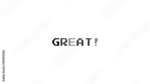 Great Pixel Text on White Background. Retro Arcade Score Reaction