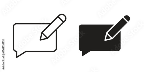 Write comment icon designs collection for mobile, ui, web.