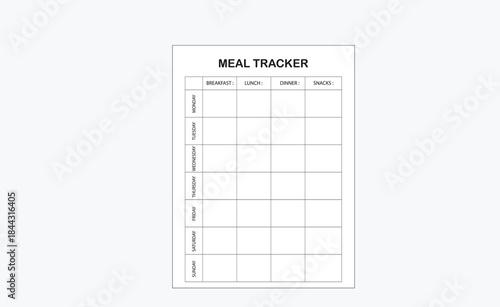 meal tracker book interior design graphic 