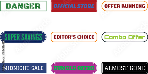Set of colorful labels and badges for promotions and offers isolated on white background