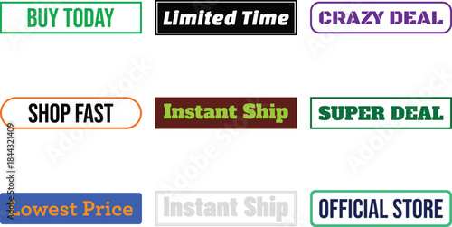 Set of vibrant sale labels isolated on a transparent background