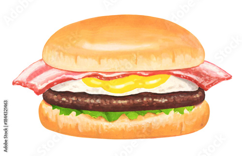 ベーコンエッグバーガーのイラスト