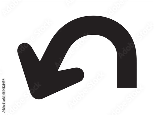 Traffic u turn arrow icon vector flat design, U turn sign icon. U turn square arrow isolated illustration