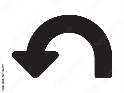 Traffic u turn arrow icon vector flat design, U turn sign icon. U turn square arrow isolated illustration