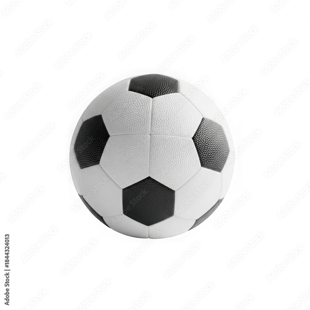 Fototapeta premium Classic black and white soccer ball on white background
