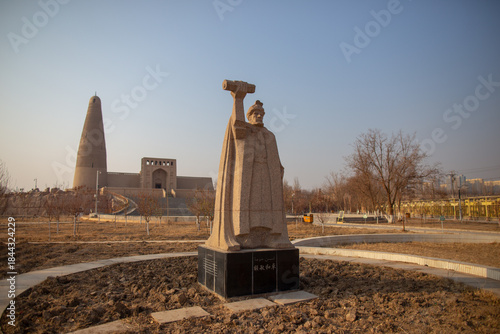 The scenery of Sugong Tower in Turpan City, Xinjiang, China