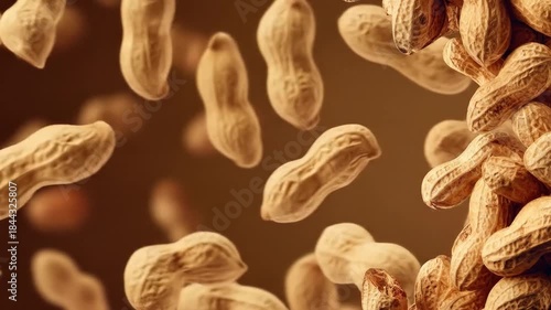 Peanut Abundance on Brown Background