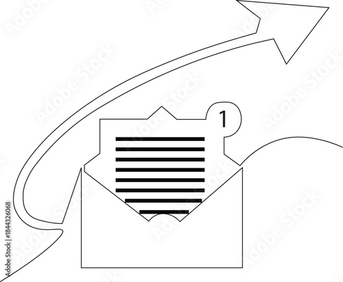 Illustration of an open envelope with a document inside against a white background space for text ai generated
Isolated Envelope and Checklist, Important Message from Mail, Paper Letter in the Post
