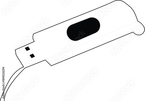 white flash drive on a transparent background
It uses the USB mass storage device class standard, supported by modern operating systems. 
