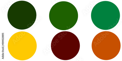 Christmas themed color palette with orange, green, brown and yellow 
