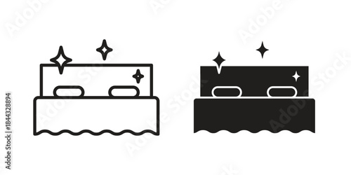 Clean Room icons for web design set in black stroke and solid style. EPS10