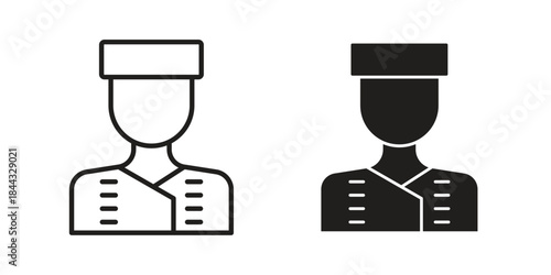 Concierge icons for web design set in black stroke and solid style. EPS10