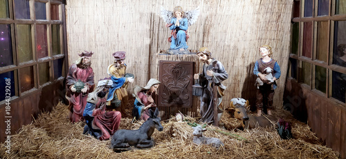  A nativity scene in front of a Roman Catholic church in Budapest