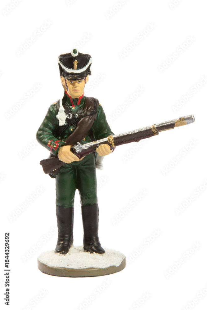 Obraz premium Toy soldier on a white background