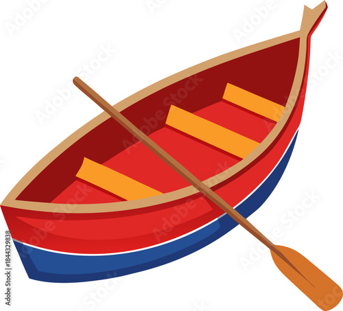 Rowboat boat on white background
