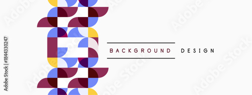 Abstract geometric pattern. Colorful overlapping shapes create dynamic visual texture. Simple design suitable for backgrounds.