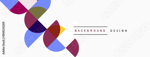 Abstract colorful overlapping petals create dynamic visual. Minimalist design with text elements present. Clean, modern aesthetic.