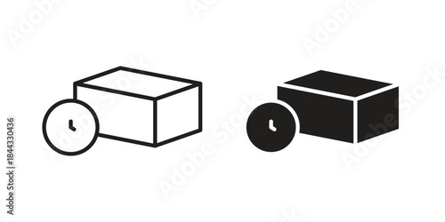 Delivery delay icons for web design set in black stroke and solid style. EPS10