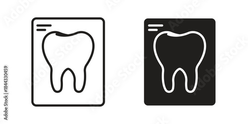 Dental X ray icons for web design set in black stroke and solid style. EPS10