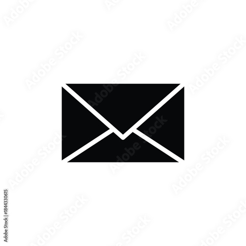 Solid icon of an envelope representing mail, email, and digital communication. Ideal for apps, websites, messaging interfaces, office tools, and business illustrations.