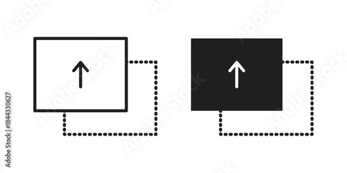 Drag and drop icons for web design set in black stroke and solid style. EPS10