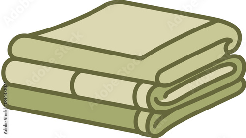 Stack of three folded towels vector illustration for laundry service or bathroom essentials
