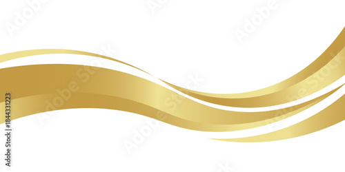 gold wave curve, golden wave corner shape for element, stripes ribbon golden graphic, striped gold. eps 10