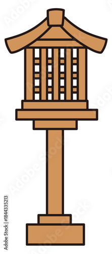 Kamidana Lantern Vector Illustration – Japanese Shinto Altar Light