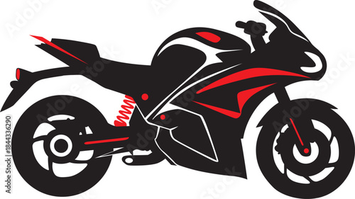 Black and red sport motorcycle