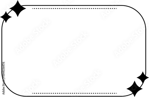 Minimalist frame and border with sparkle star for illustration and element