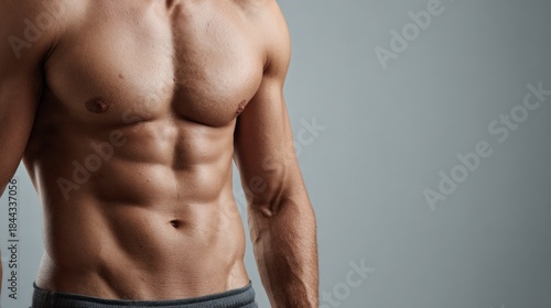 A man with a very muscular chest and arms