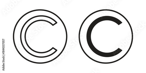 Copyright icons Symbol, logo illustration. icon concept for web design
