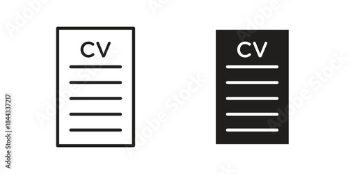 CV icons Symbol, logo illustration. icon concept for web design